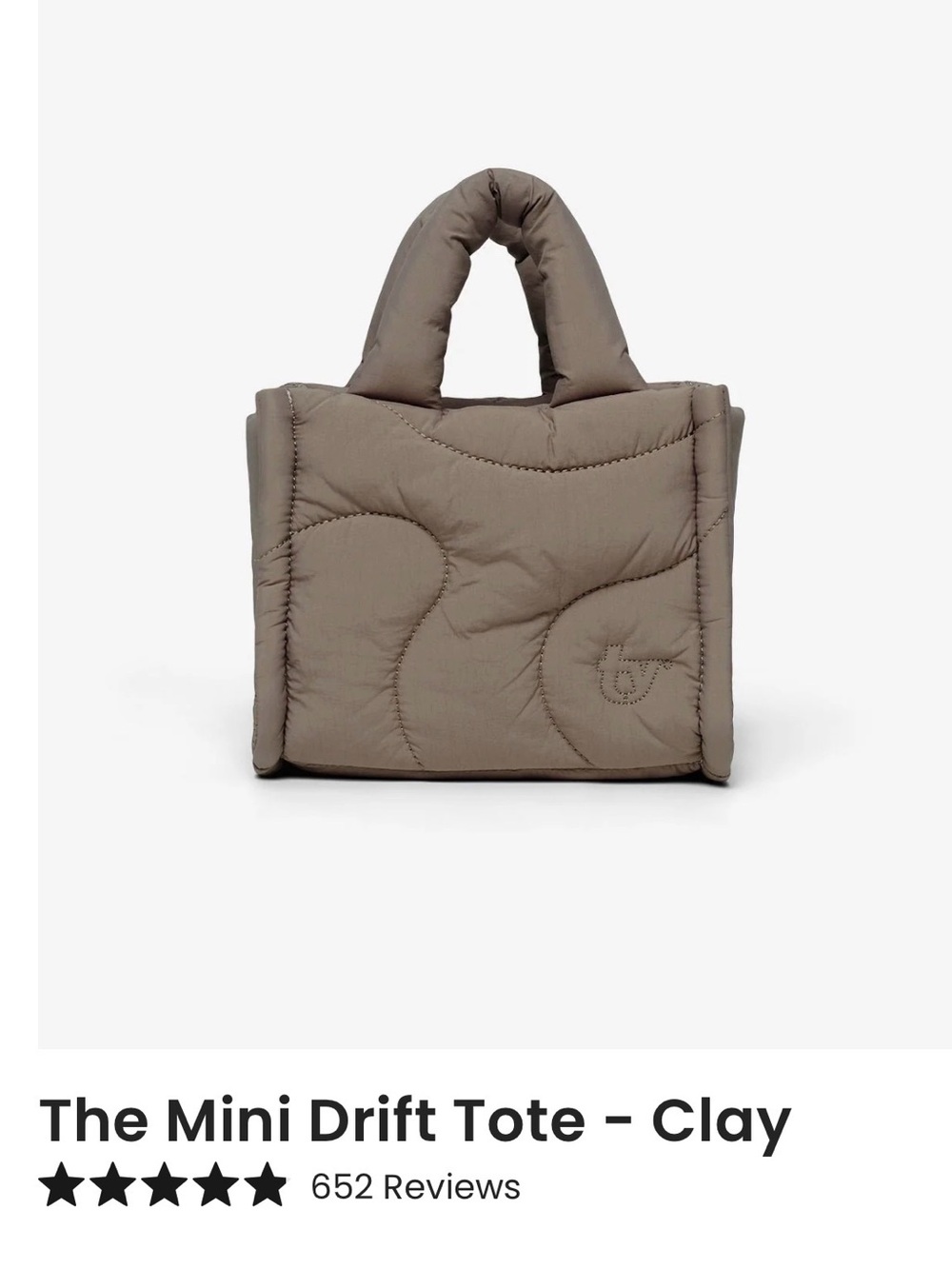 Quilted Mini Tote Bag - Clay